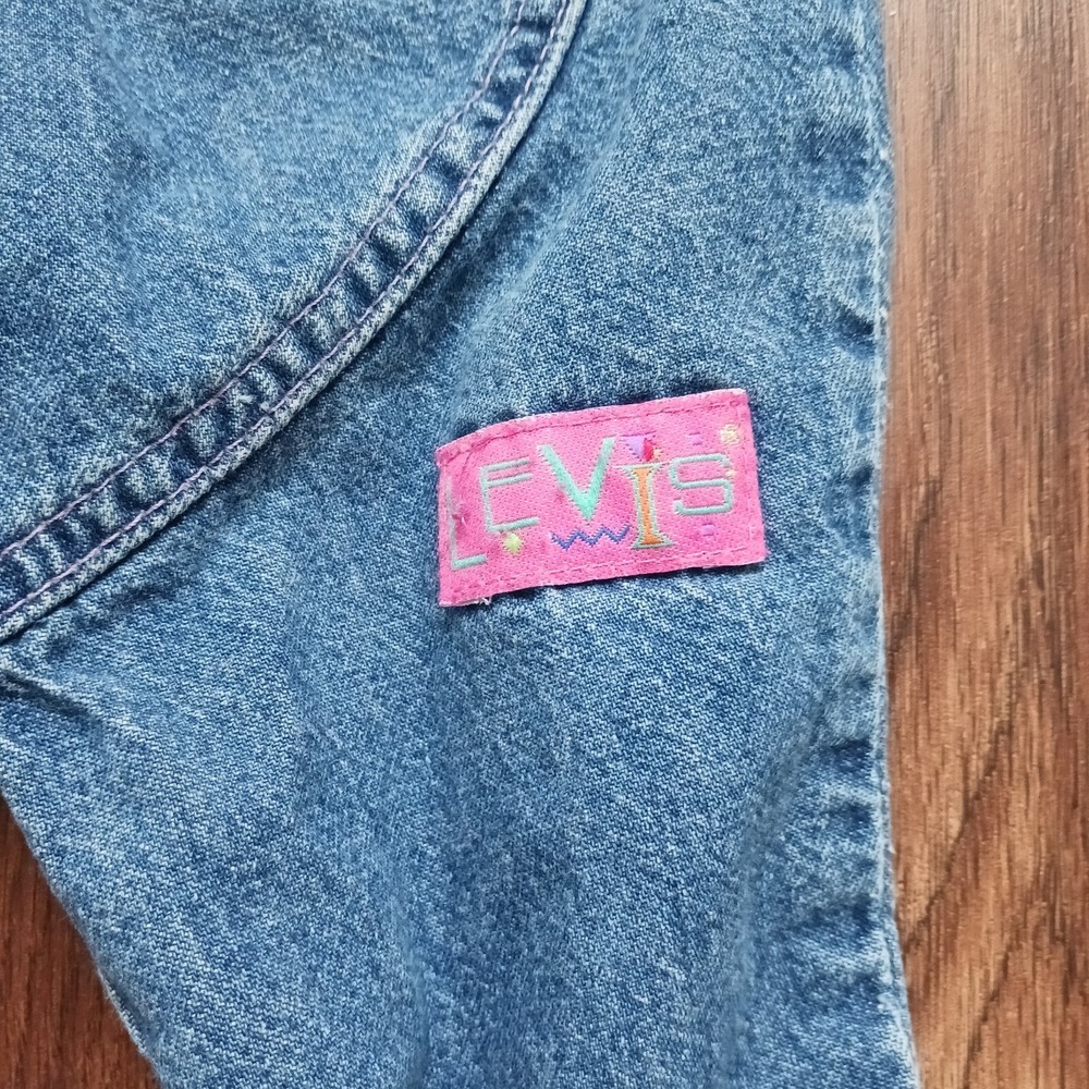 Vintage Little Levis Jeans 18 months Denim Colorblock Denim Jeans 80s 90s - Picture 3 of 7